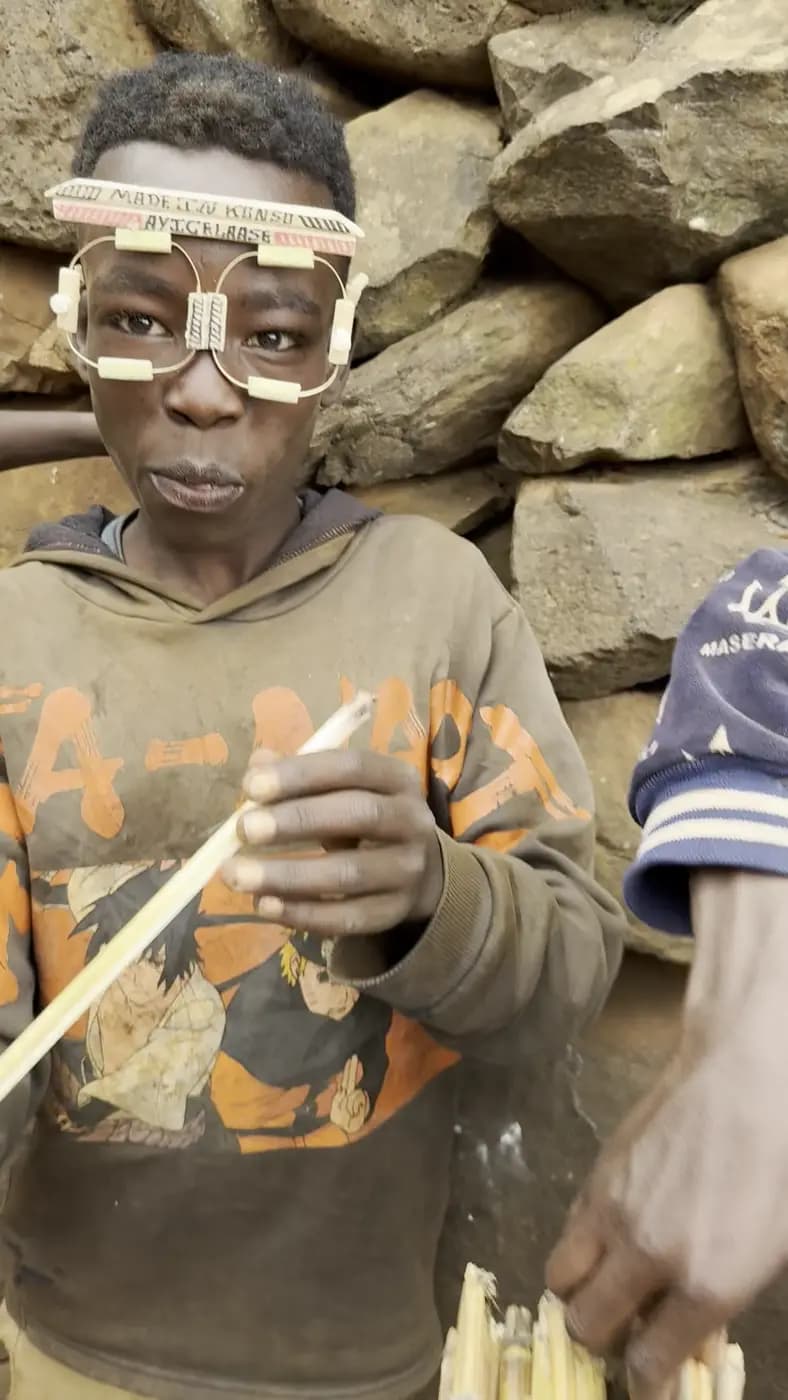 A young Konso in ceremonial face paint