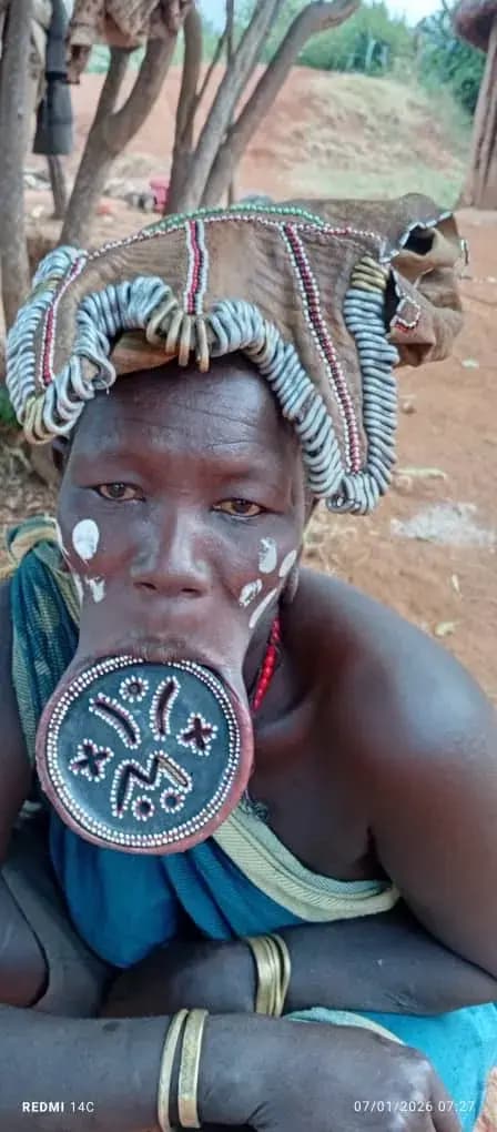 Mursi woman with a clay lip-plate, Omo Valley